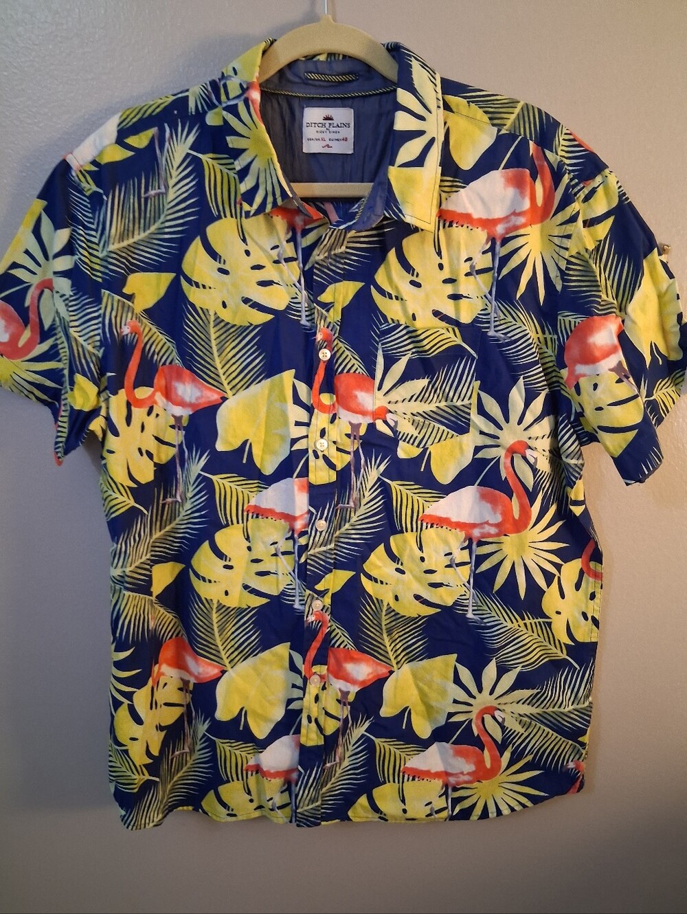 Ditch Plains By Ricky Singh Tropical/Hawaiian Shirt Mens Size XL